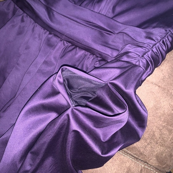 David Bridal Purple Strapless midi dress with pockets size 16 - Picture 7 of 12